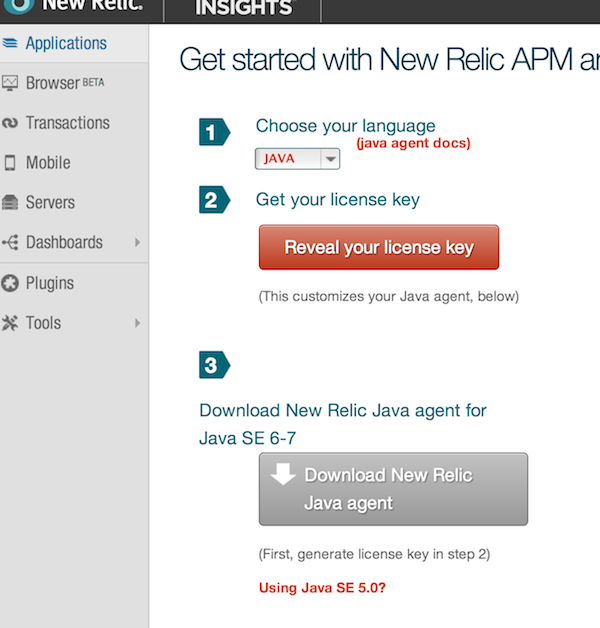 Setting Up the AEM Application in New Relic