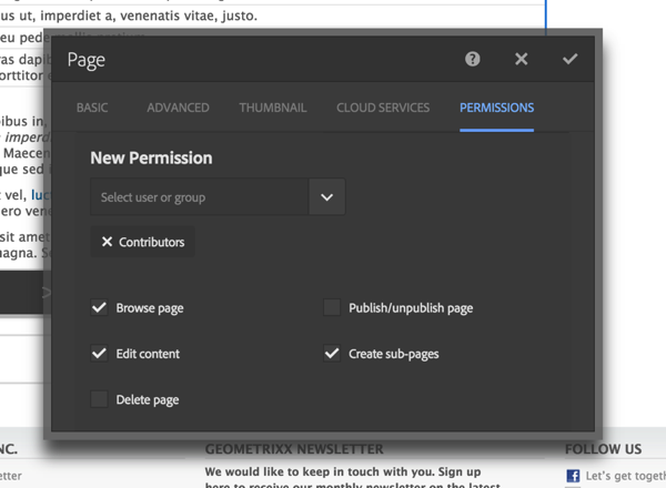AEM 6.1: Setting permissions right on the page.