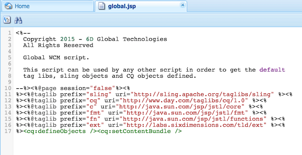 Setting page session to false in the global.jsp